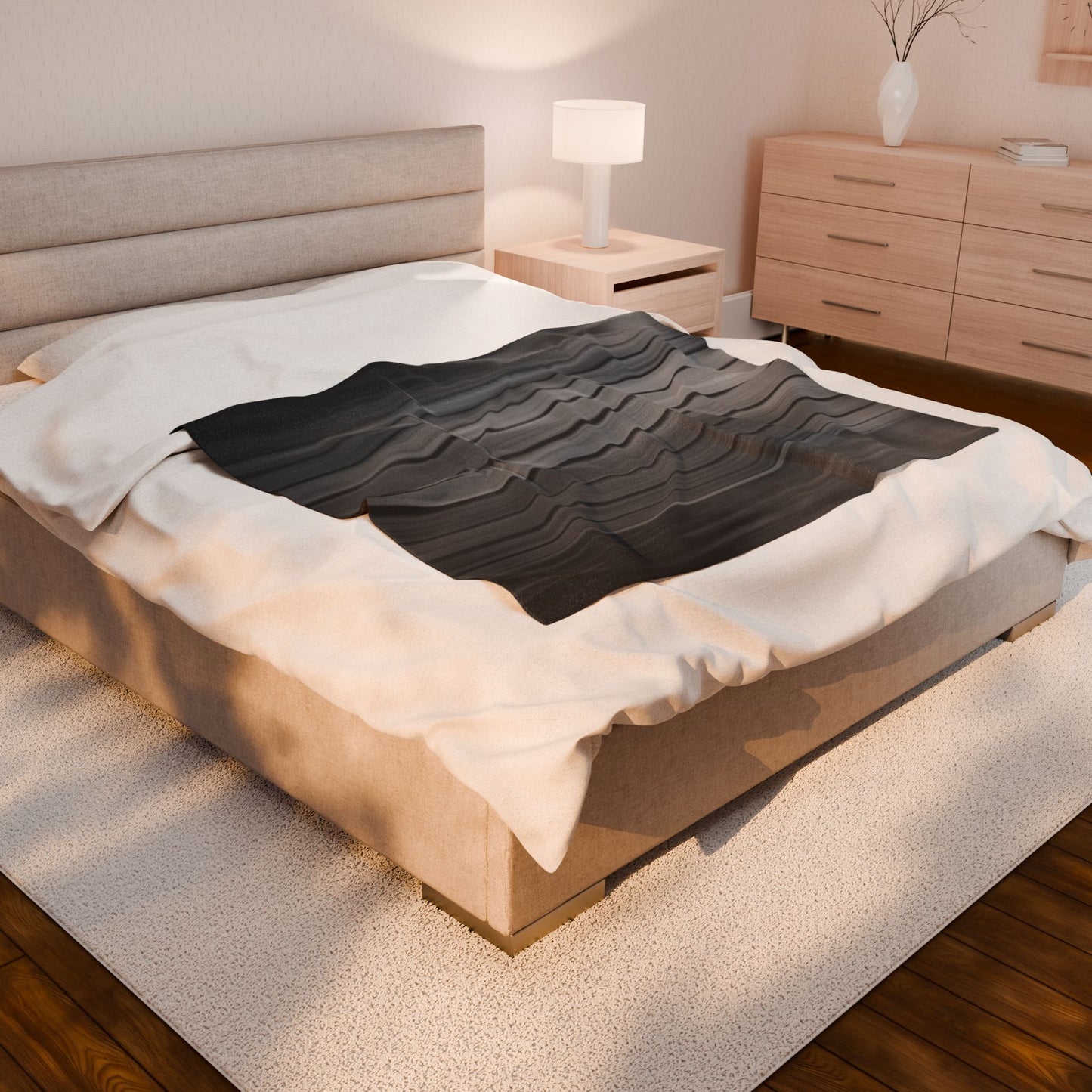 Cozy Velveteen Plush Blanket, Soft Throw for Living Room, Bedroom Decor, Gift for Her, Minimalist Home Accessory - TRV
