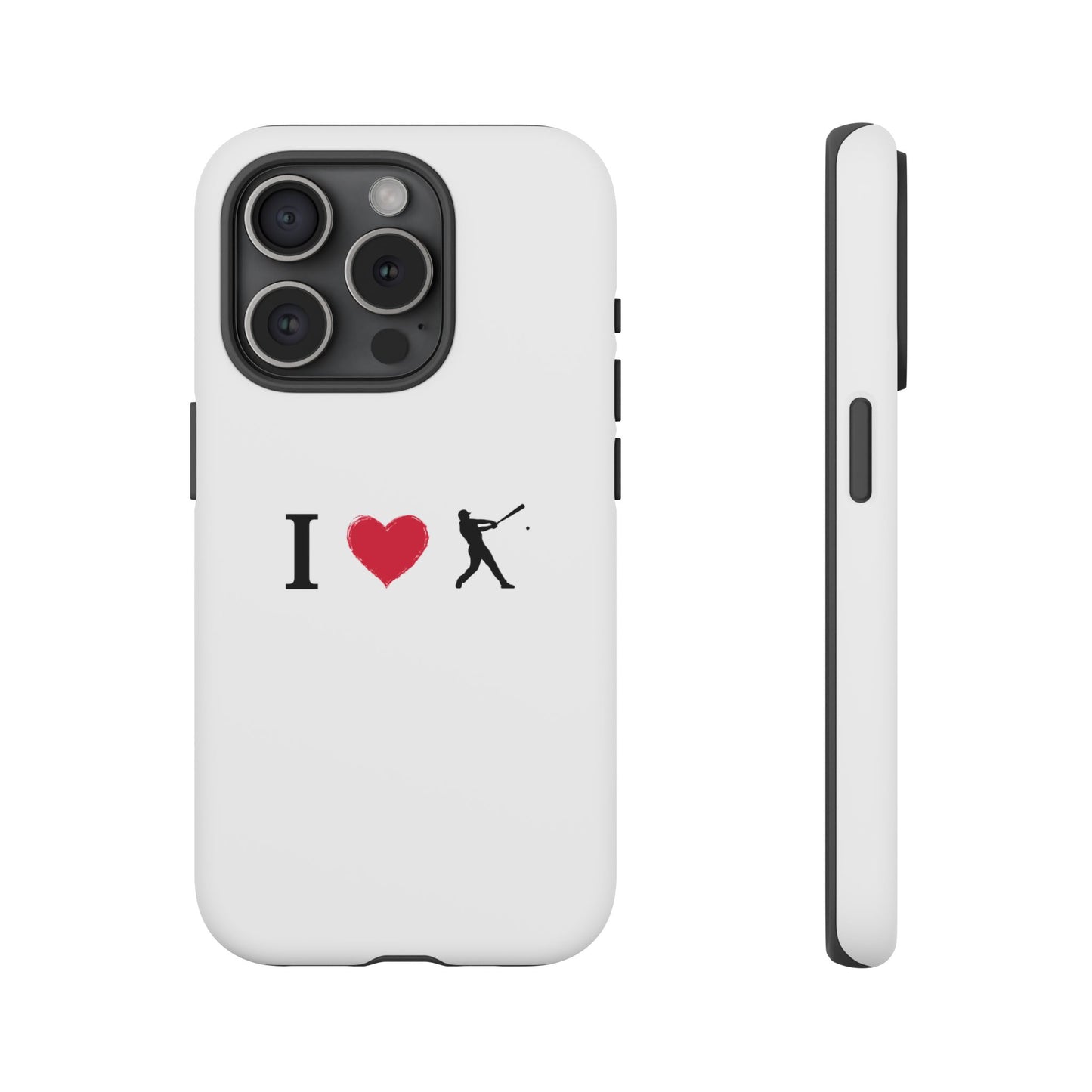 Baseball Love Phone Case, Tough Cases for Sports Lovers, i Heart Baseball Protection, Gift for Players, Cute Sports Case - TRV