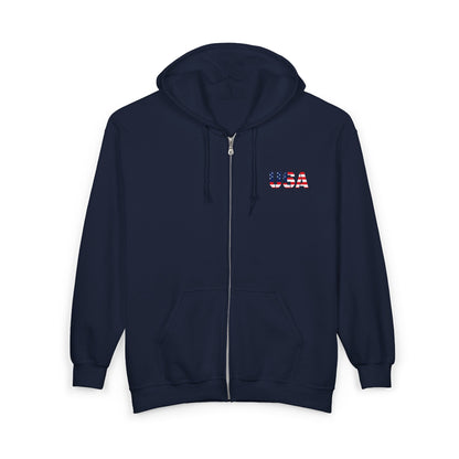 USA Flag Full‑Zip Hoodie — American Patriotic Zip-Up Sweatshirt