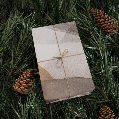 Geometric Neutral Watercolor Wrapping Paper Roll — Earth Tone Abstract Gift Wrap