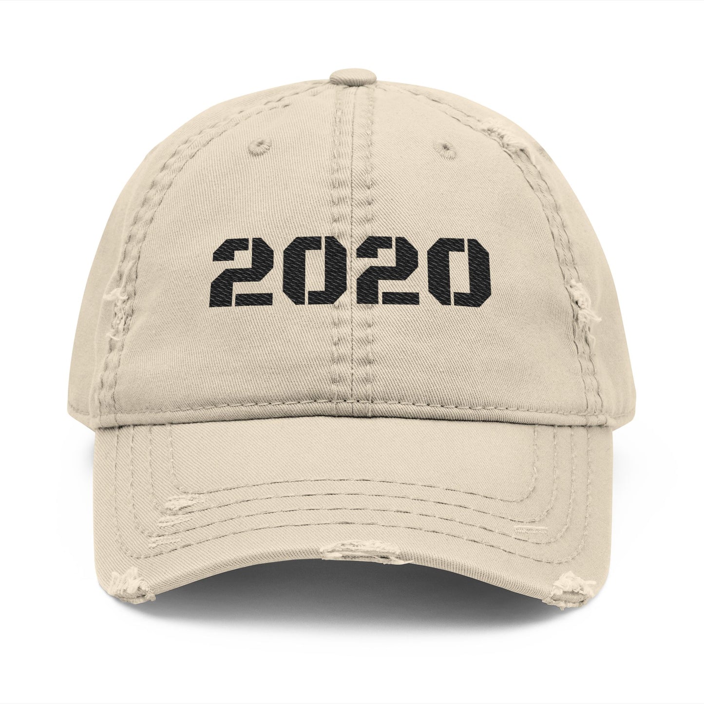 Distressed Dad Hat with 2020 Embroidery, Trendy Vintage Hat, Casual Cap for Dad, Perfect Gift for Father's Day, Unisex Style - TRV