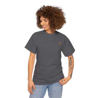 Cute brown kitten graphic on Printify Cat Lover T-Shirt, showcasing a cozy feline design perfect for cat enthusiasts.