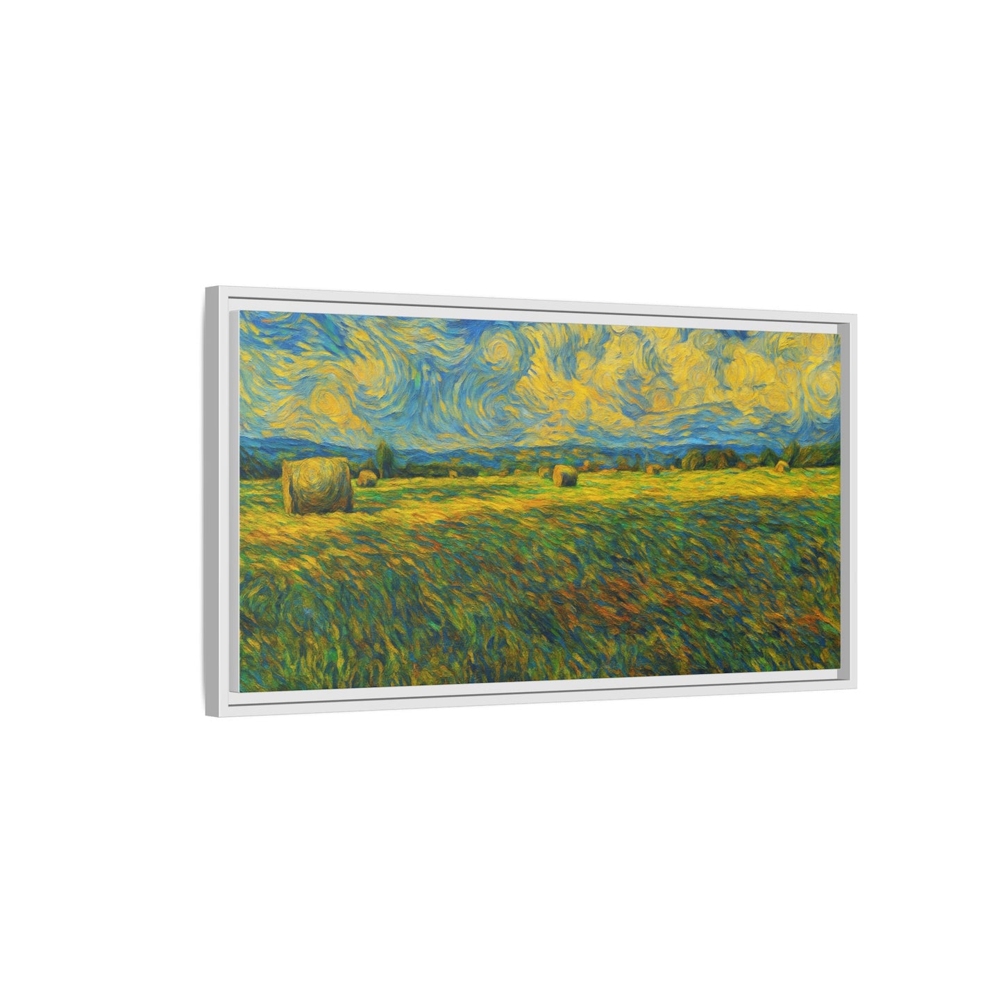 Framed landscape matte canvas print by Printify featuring vibrant, multi-color scenery on high-quality canvas.