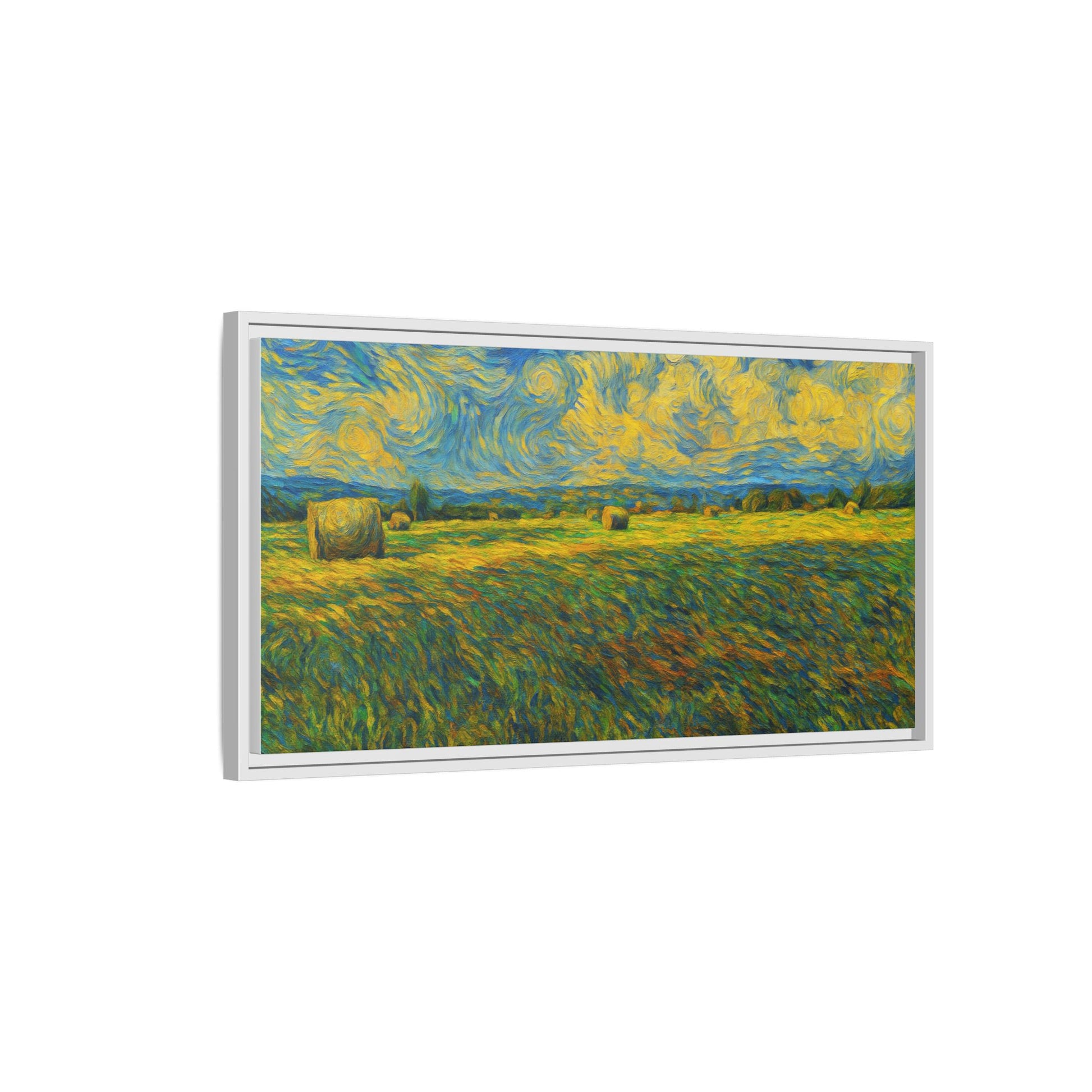 Framed landscape matte canvas print by Printify featuring vibrant, multi-color scenery on high-quality canvas.