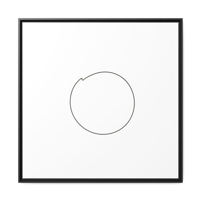 Framed matte canvas wall art featuring a minimal circular line design, created by Printify, perfect for modern home decor.