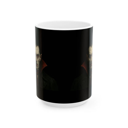 Gothic Dracula Vampire Ceramic Mug, Perfect for Halloween, Spooky Gifts, Coffee Lovers, Home Decor, 11oz & 15oz Sizes - TRV