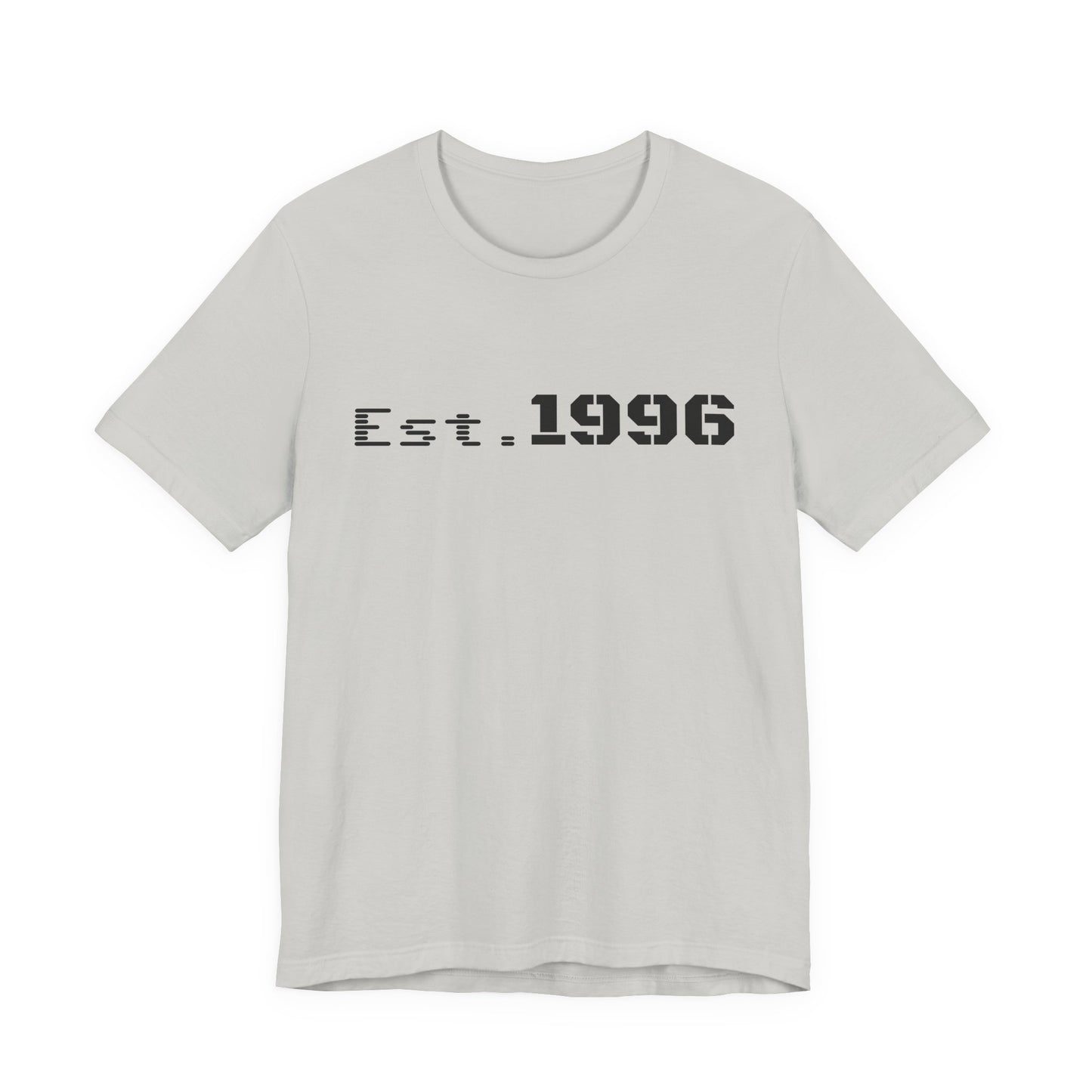 Vintage Est. 1996 T-shirt by Printify featuring a classic design, perfect as a birthday gift for those born in 1996.