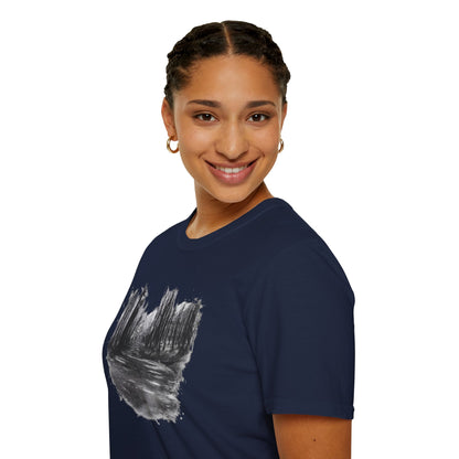 Minimalist Nature-Inspired Unisex Softstyle T-Shirt, Casual Wear, Everyday Style, Gift for Nature Lovers, Eco-Friendly Fashion
