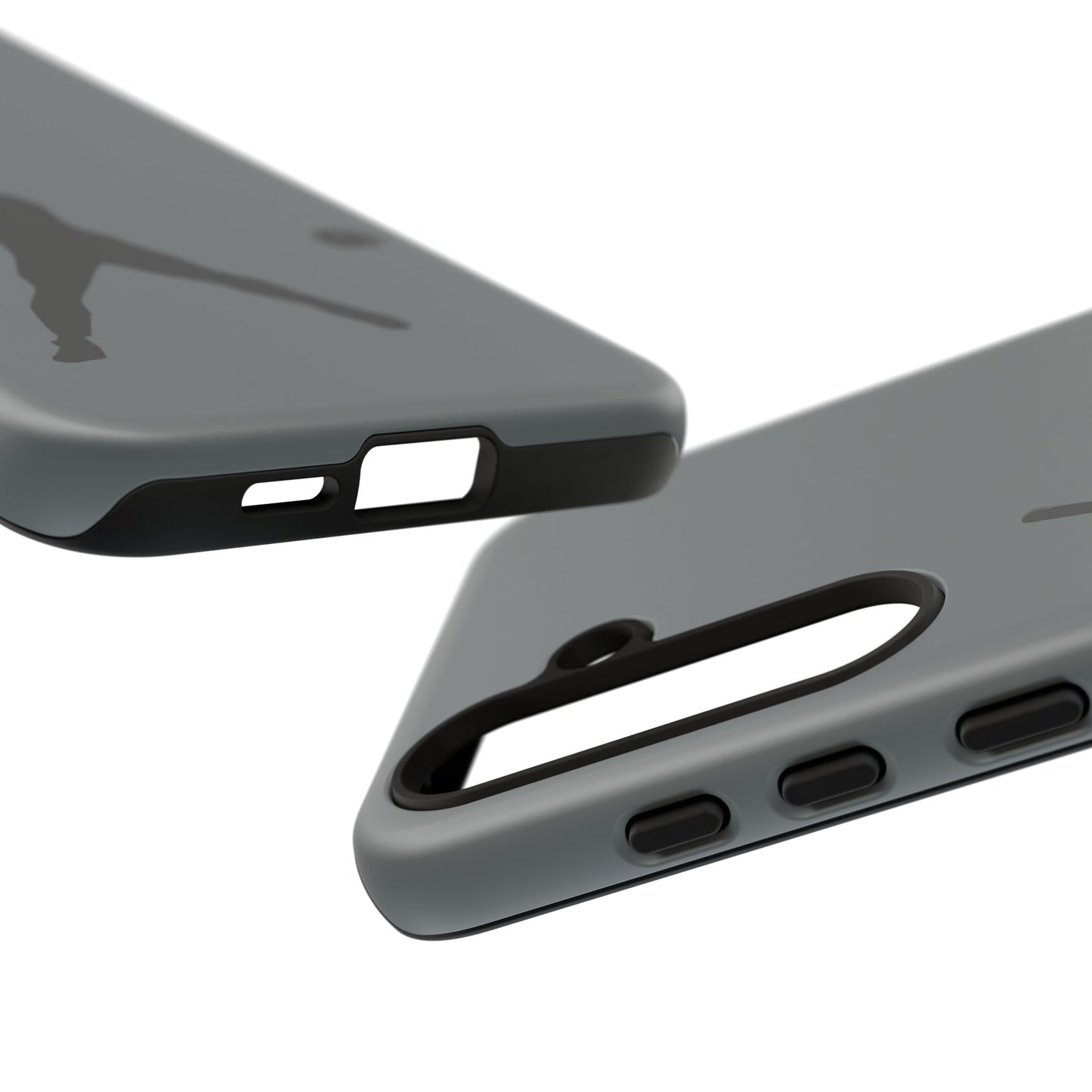 Black baseball silhouette tough phone case for iPhone, protective sporty design by Printify, with a durable, rugged look.