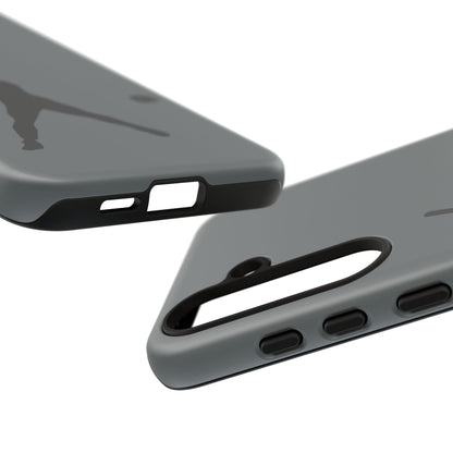 Black baseball silhouette tough phone case for iPhone, protective sporty design by Printify, with a durable, rugged look.