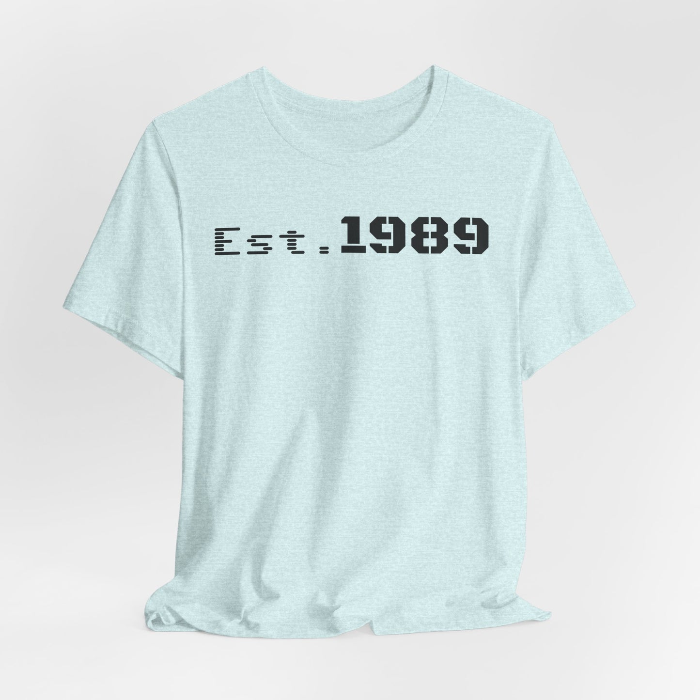 Unisex Est. 1989 Tee, Casual T-Shirt for Birthdays, Vintage Style Shirt, Personalized Gift, Year Established Apparel