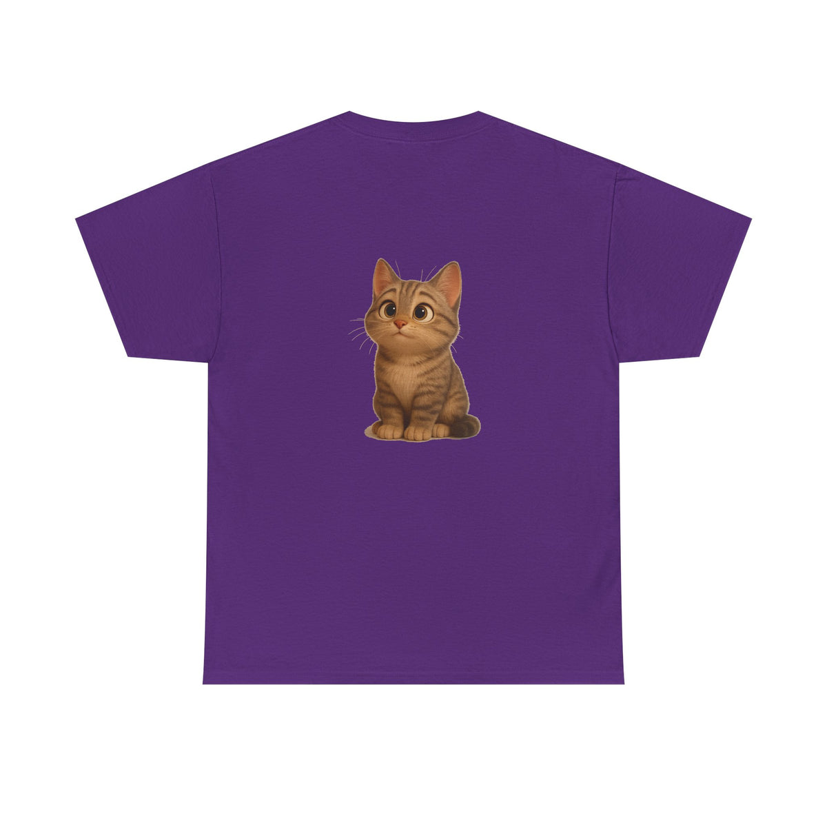 Cute brown kitten graphic T-shirt for cat lovers, featuring a playful design on a comfortable Printify T-shirt.