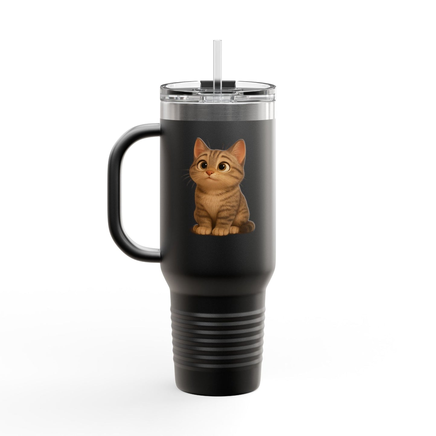 Cute Cat Insulated Travel Mug, Perfect for Pet Lovers, 40oz Coffee Cup, Travel Tumbler, Gift for Cat Lovers, Customizable Mug - TRV