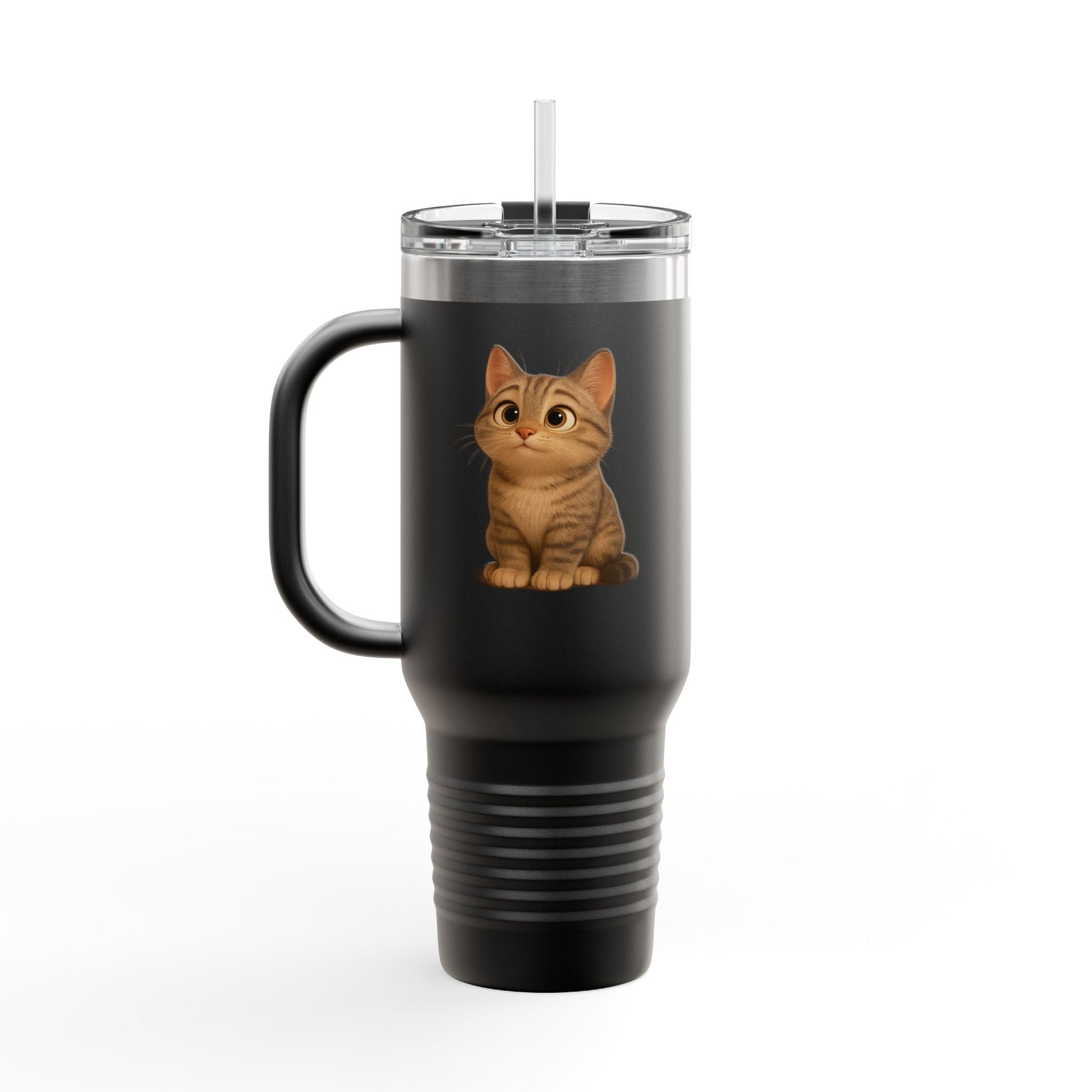 Cute Cat Insulated Travel Mug, Perfect for Pet Lovers, 40oz Coffee Cup, Travel Tumbler, Gift for Cat Lovers, Customizable Mug - TRV