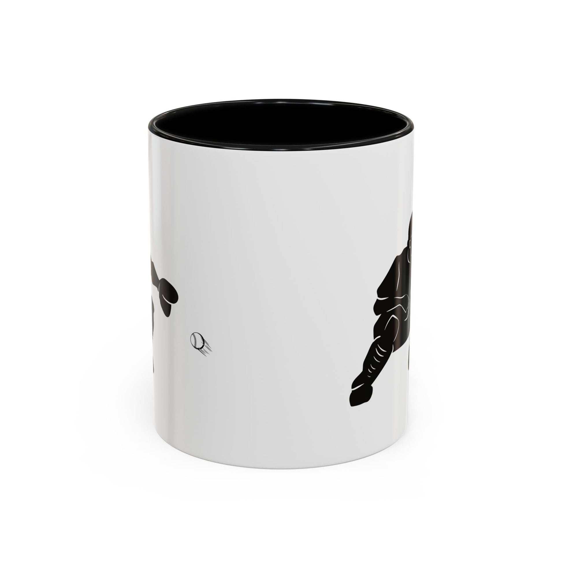 Baseball Catcher Coffee Mug, Sports Gift for Coaches, Black Accent Mug for Fans, Perfect for Birthdays & Celebrations, Unique Cup - TRV