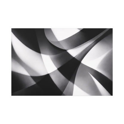 Abstract Black and White Swirl Matte Canvas