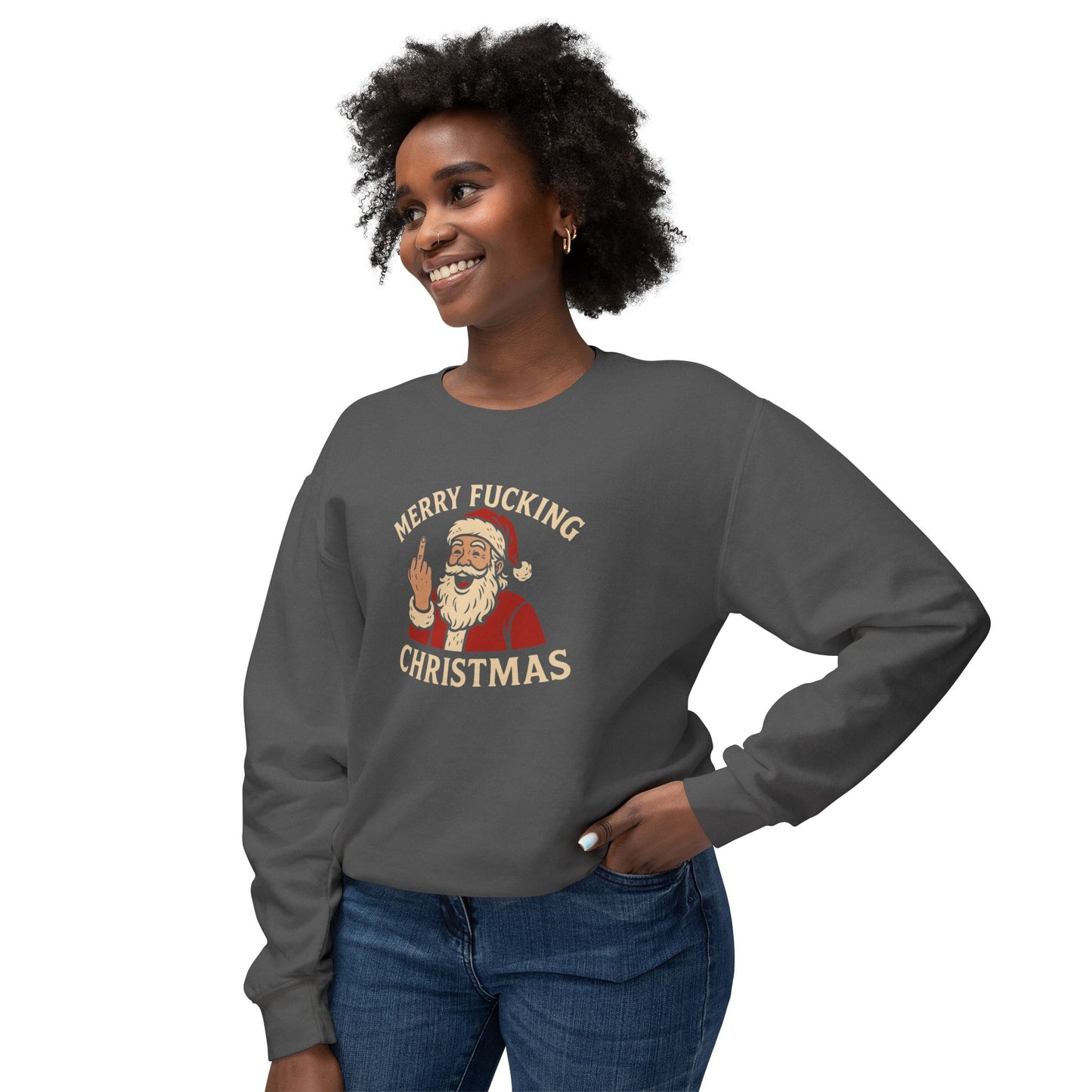 Merry Christmas Sweatshirt, Funny Holiday Crewneck, Unisex Gift, Christmas Apparel, Sarcastic Sweatshirt, Unique Holiday Clothing - TRV