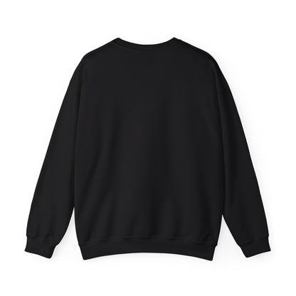 Vampire portrait print crewneck sweatshirt by Printify featuring a detailed vampire face design on a cozy black sweatshirt.