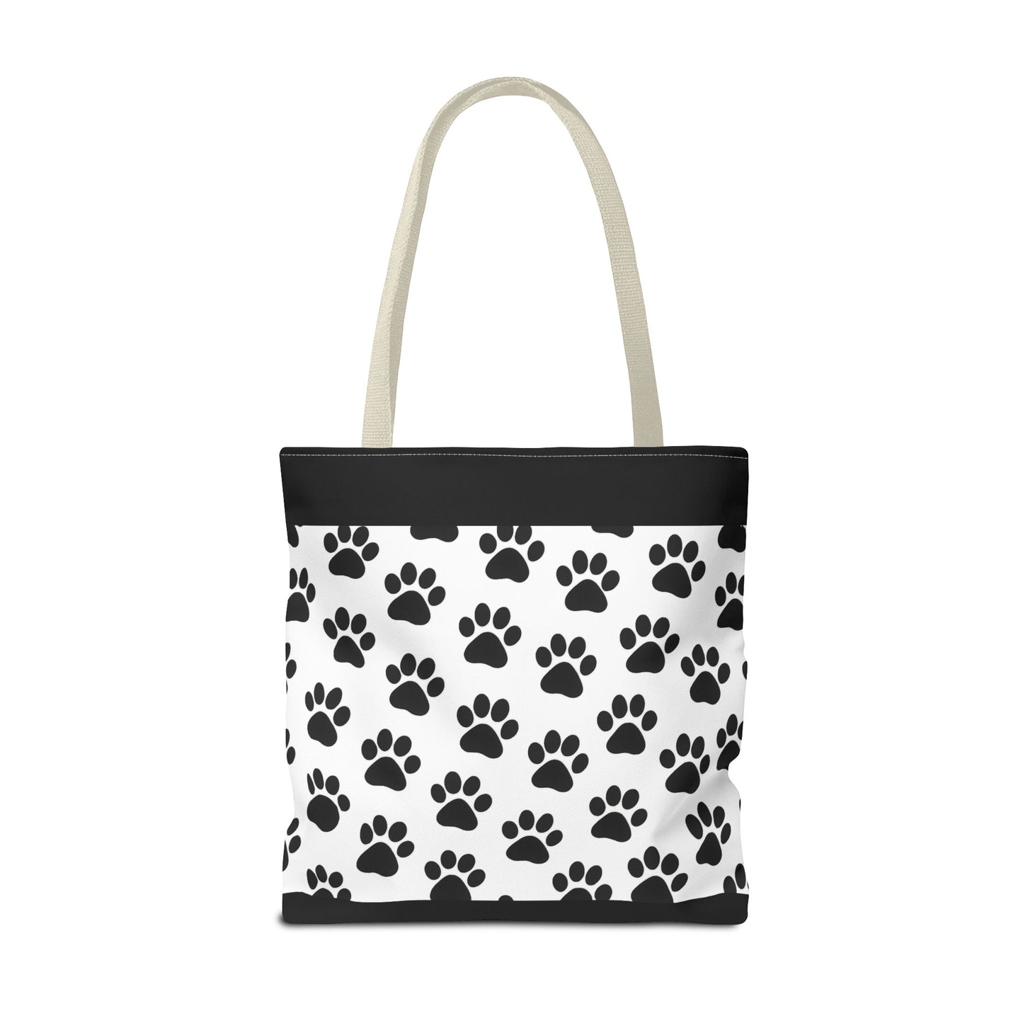 Eco-friendly paw print tote bag by Printify, featuring a stylish carryall design perfect for dog and cat lovers.
