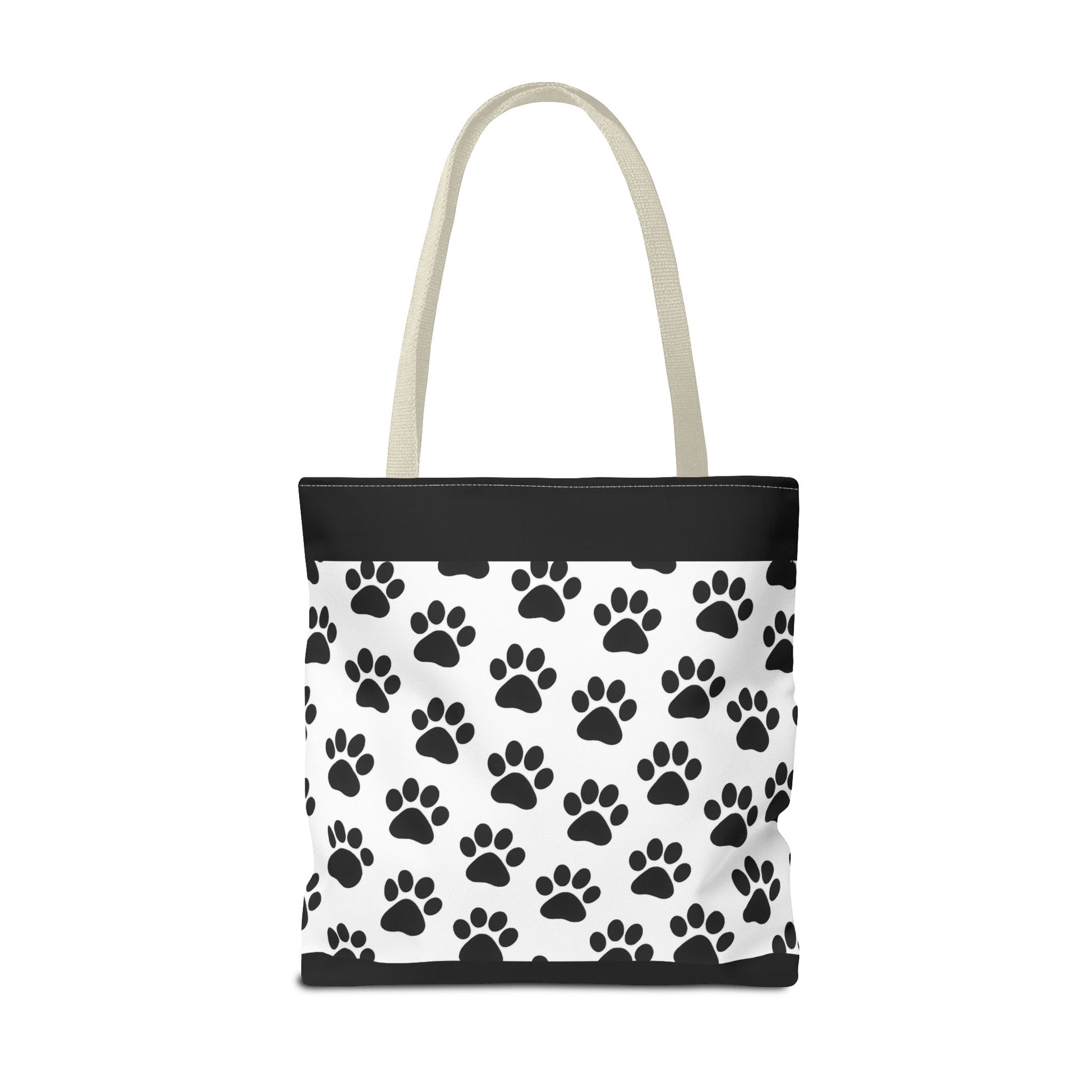 Eco-friendly paw print tote bag by Printify, featuring a stylish carryall design perfect for dog and cat lovers.