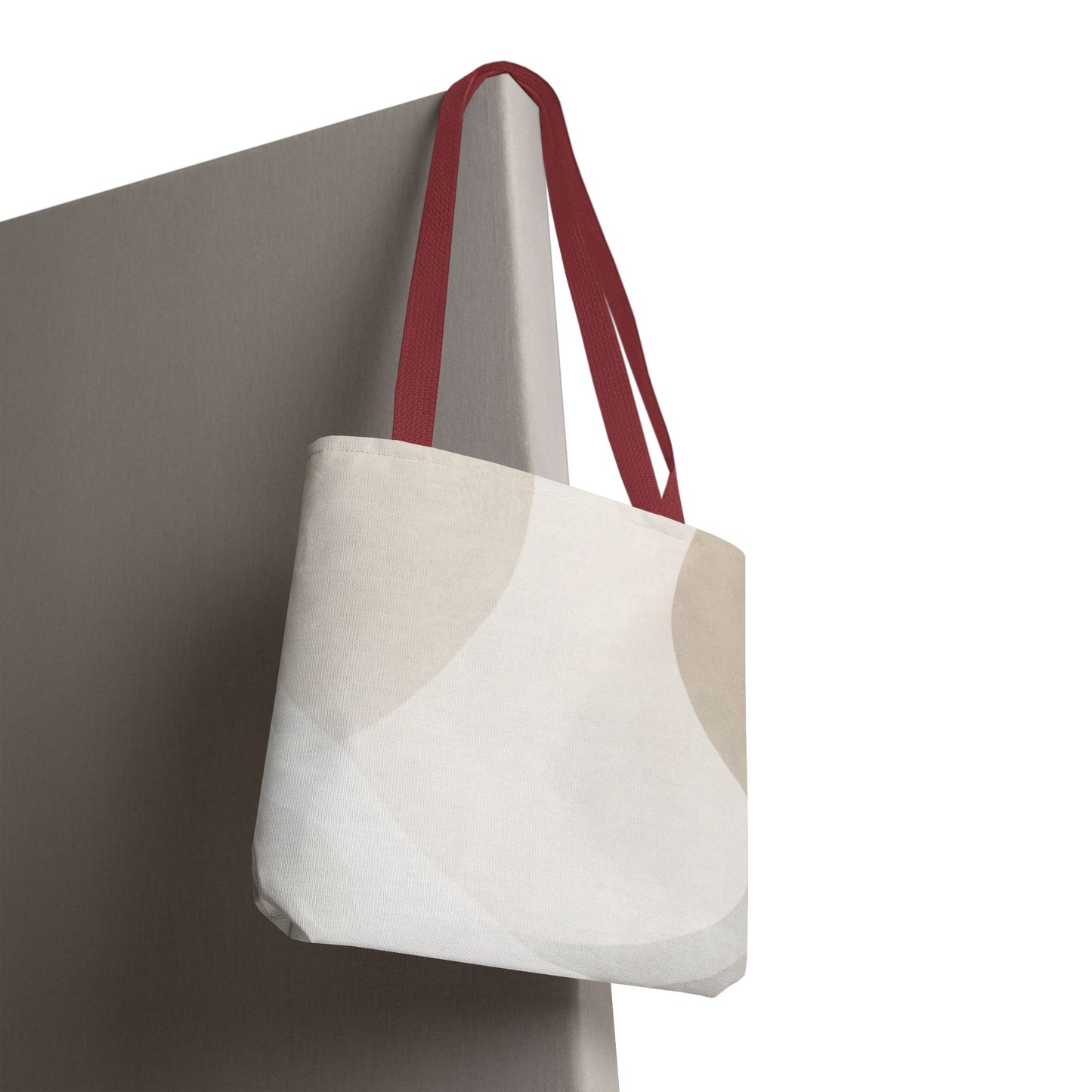 Neutral Abstract Geometric Tote Bag | Minimal Beige Shapes