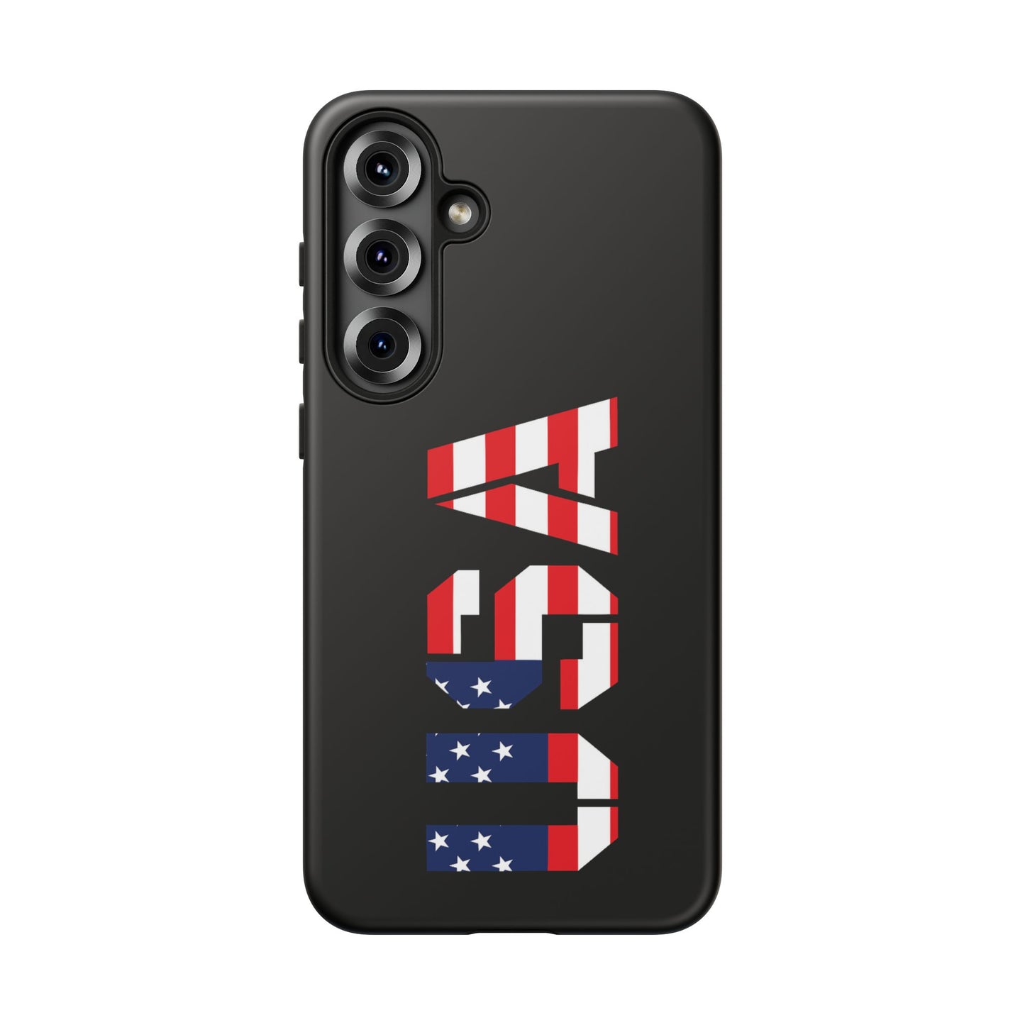 American flag phone case by Printify featuring a patriotic design, made of durable material for iPhone or Android devices.