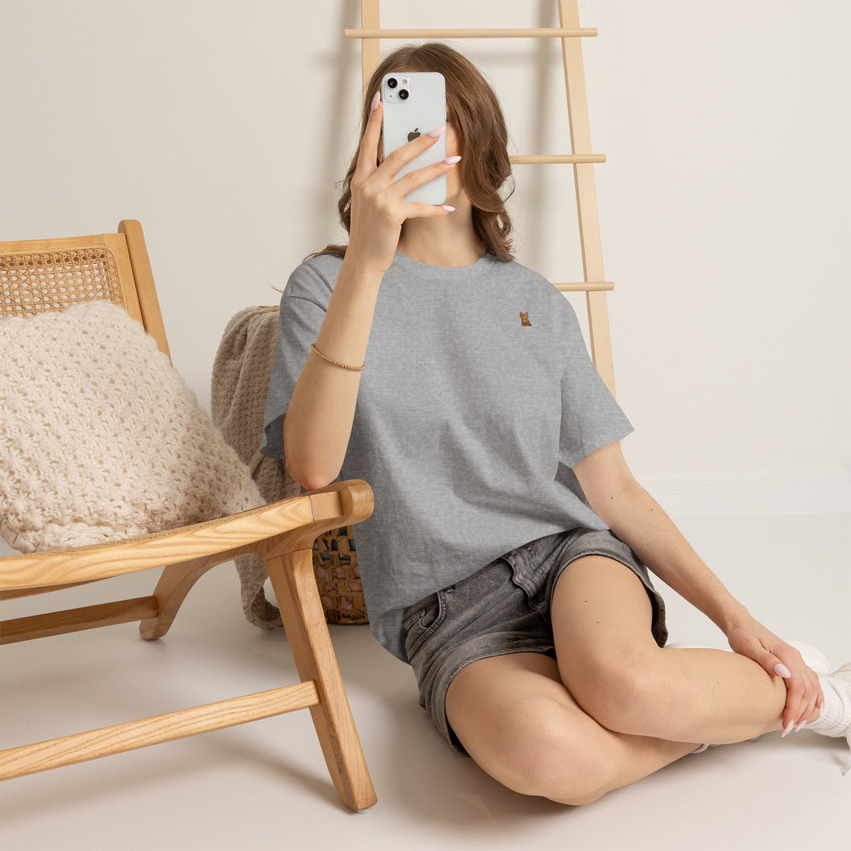 Brown kitten graphic T-shirt for cat lovers, featuring a cute feline design on a comfortable Printify T-shirt.