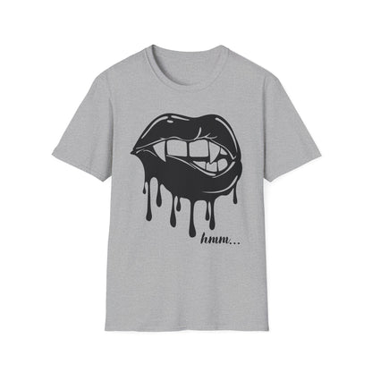 Edgy Graphic Unisex T-Shirt - Dripping Mouth Design, Cool Tee, Trendy Shirt, Hipster Top, Streetwear, Alternative Fashion, Holiday Gift
