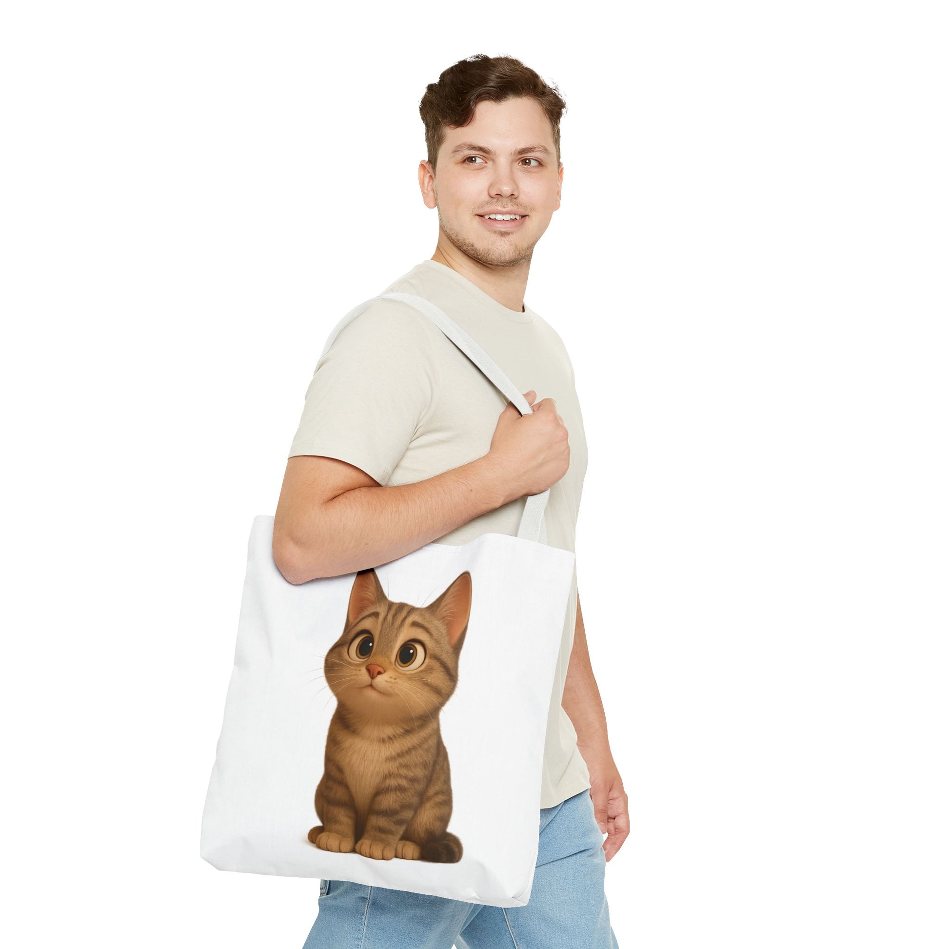 Cute Cat Tote Bag - Perfect for Animal Lovers, Eco-Friendly Carryall, Beach Bag, Shopping Tote, Gift for Cat Owners - TRV