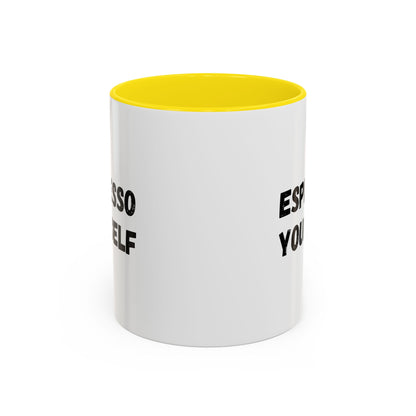 Espresso Yourself Coffee Mug - Fun Black Accented Mug for Coffee Lovers, Great Gift for Birthdays, Christmas, and Housewarming