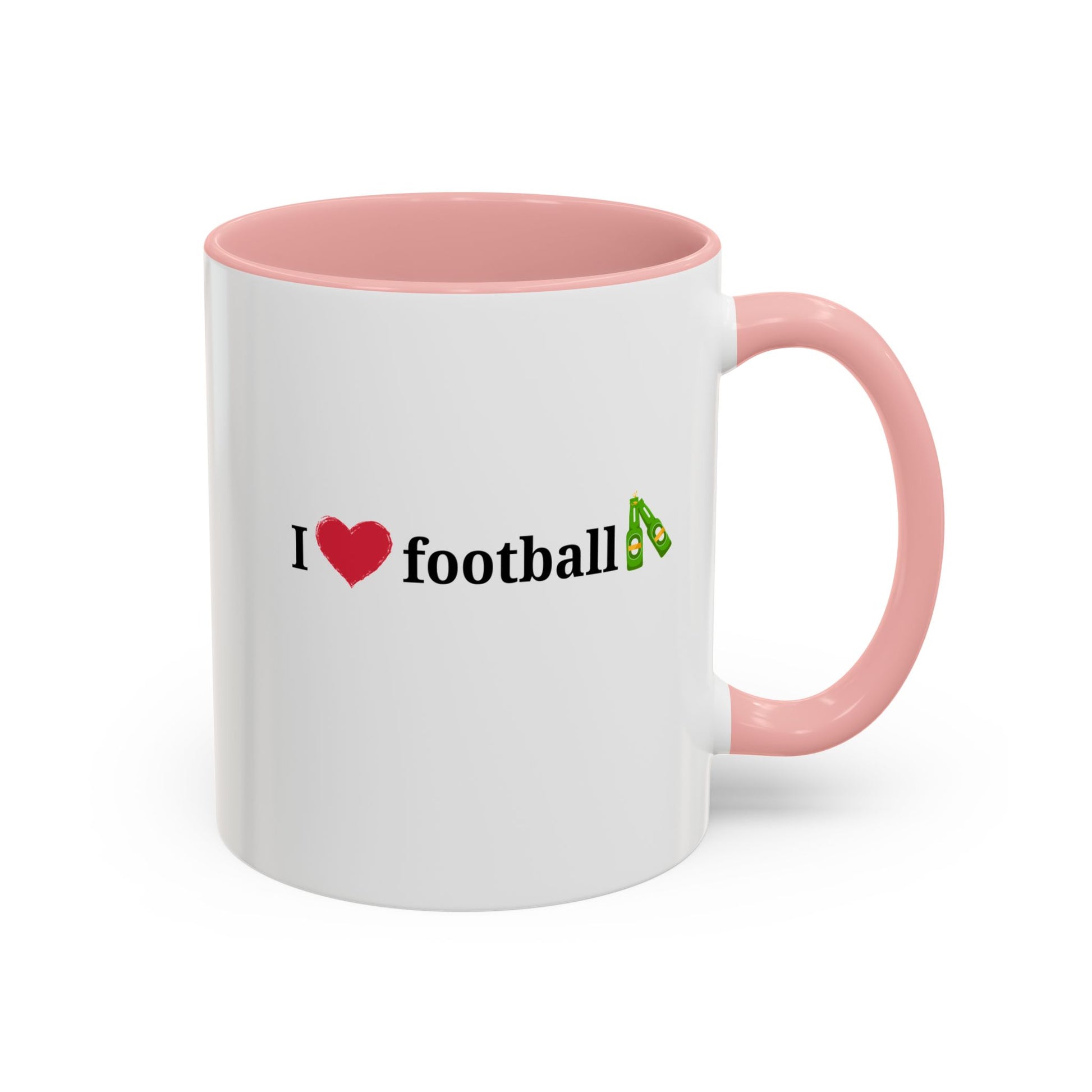 I Love Football Accent Coffee Mug, Perfect Gift for Sports Lovers, Football Enthusiasts, Unique Mug for Game Days, Home or Office Decor - TRV
