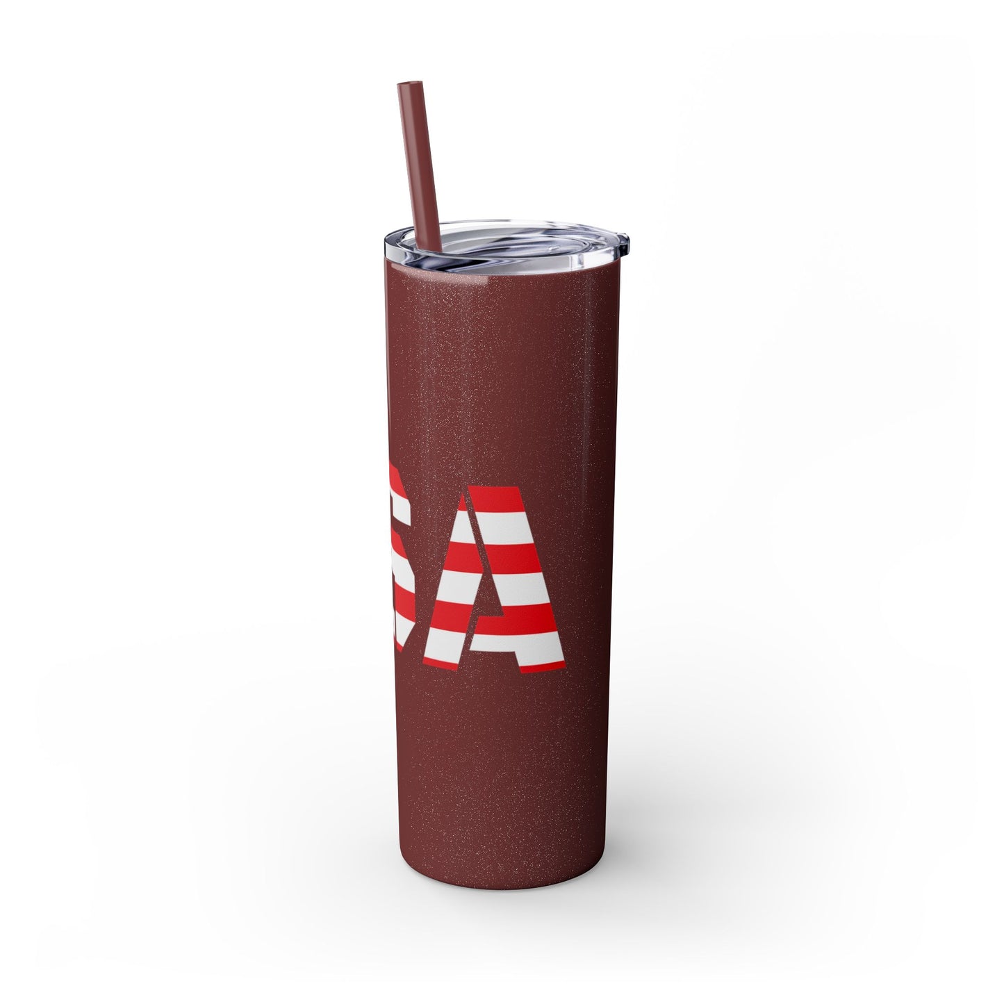 Skinny Tumbler — USA Flag 20oz Straw Tumbler (Patriotic Travel Cup)