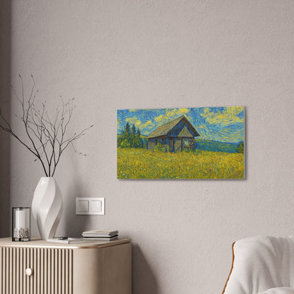 Starry Field Barn Canvas Print
