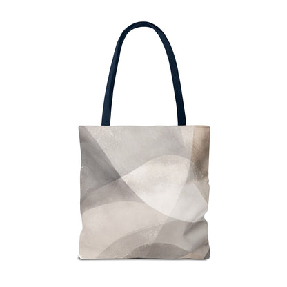 Neutral Abstract Watercolor Waves Tote Bag | All-Over Print