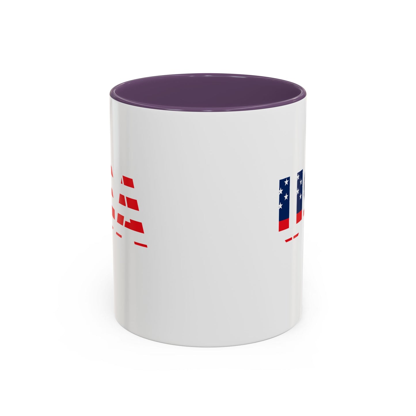 USA Flag Accent Coffee Mug — Patriotic 11/15oz Ceramic Coffee Cup