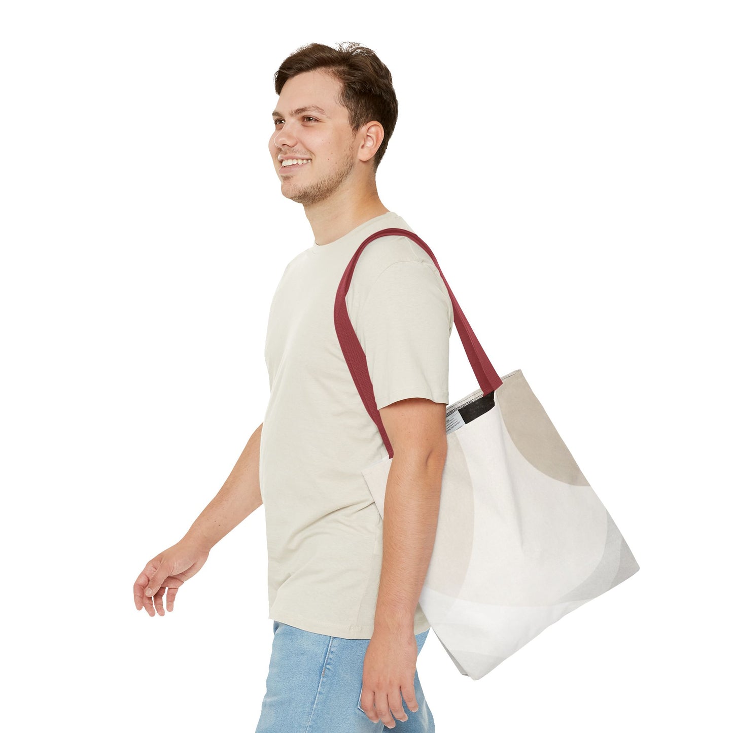 Neutral Abstract Geometric Tote Bag | Minimal Beige Shapes