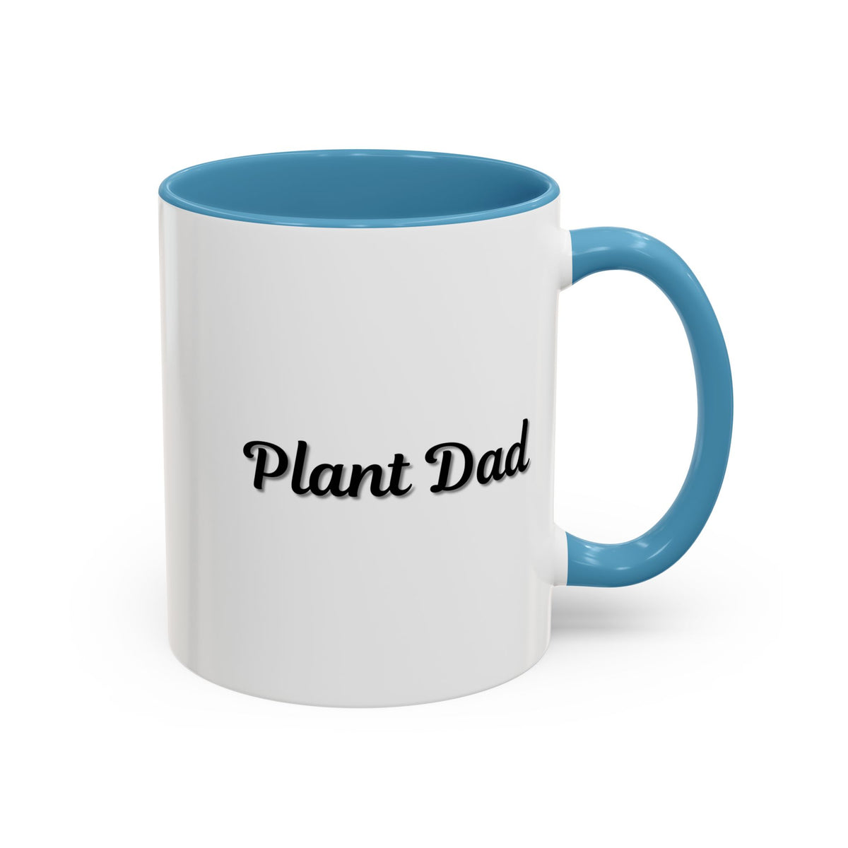 Black-handle Plant Dad coffee mug with plant-themed design, 11oz size, perfect for plant lovers and gift-giving.