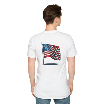 Patriotic Unisex Softstyle T-Shirt, American Flag Tee, USA Pride Shirt, Perfect for Independence Day, Casual Wear - TRV