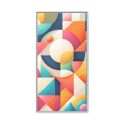Colorful Geometric Abstract Art Matte Canvas Framed