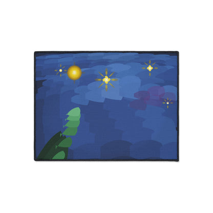 Starry Night impasto swirl Floor Mat | Van Gogh style abstract blue vortex - TRV