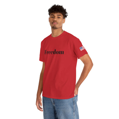 Freedom script tee | T-Shirt, American flag sleeve - TRV