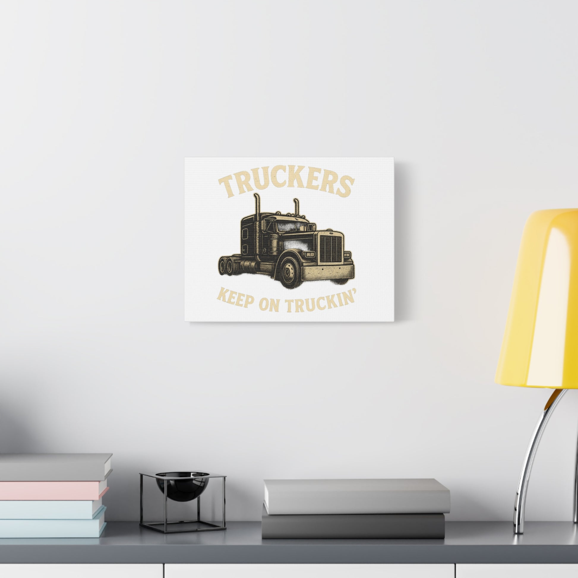 Truckers Canvas Wall Art, Keep on Truckin' Decor, Gift for Drivers, Trucking Artwork, Transportation Gift - TRV