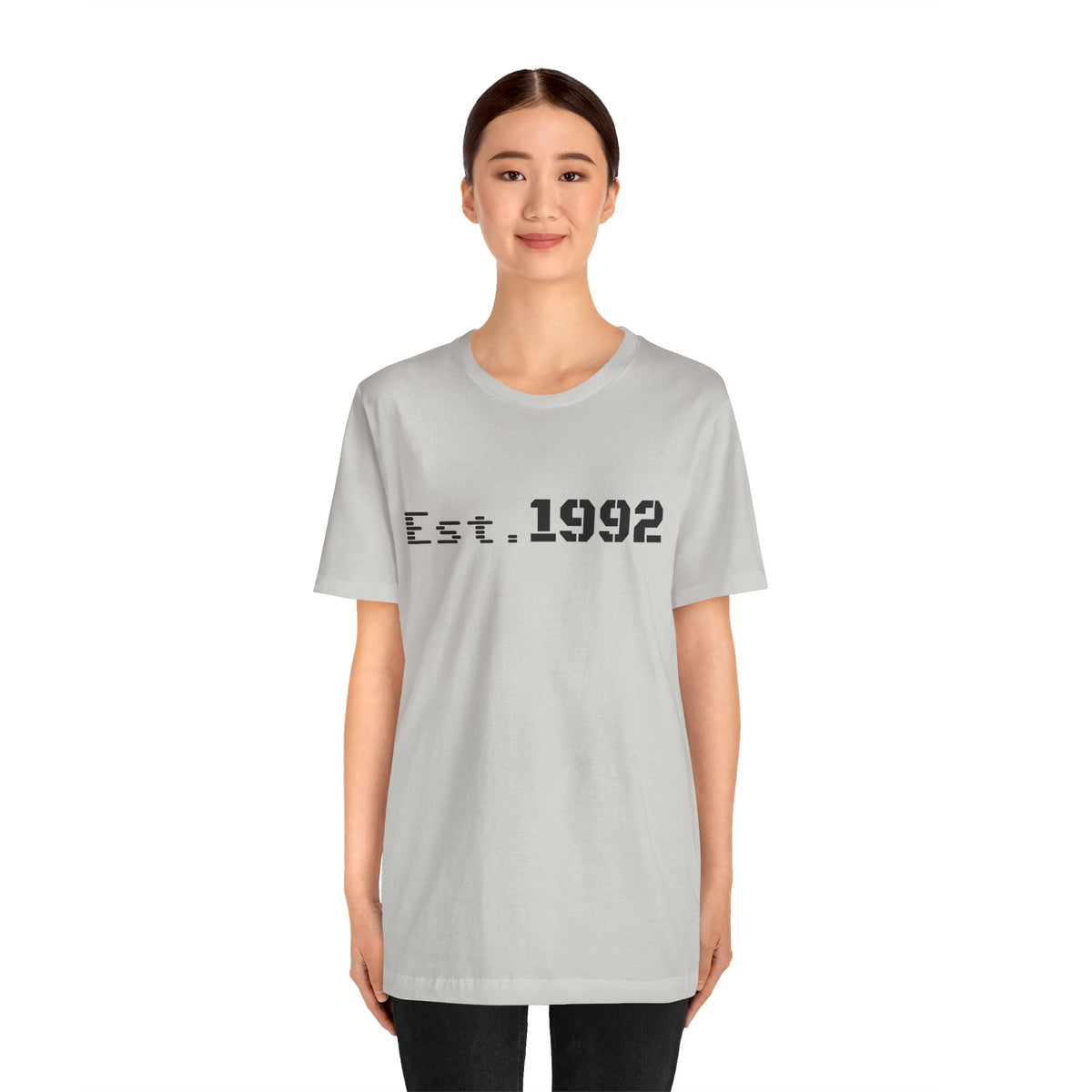 Printify retro vintage Est. 1992 T-shirt featuring classic design and bold typography for a stylish, casual look.