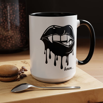 Dripping Lip Coffee Mug – "hmm..." Accent Ceramic Mug (11/15oz)