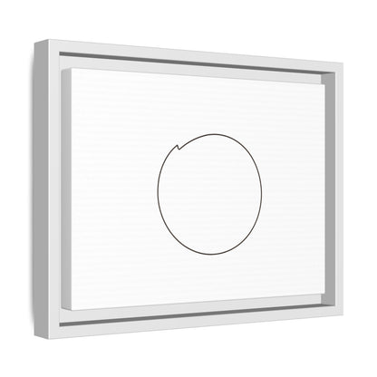 Framed matte canvas wall art featuring a minimal circular line design, showcasing modern abstract artwork by Printify.