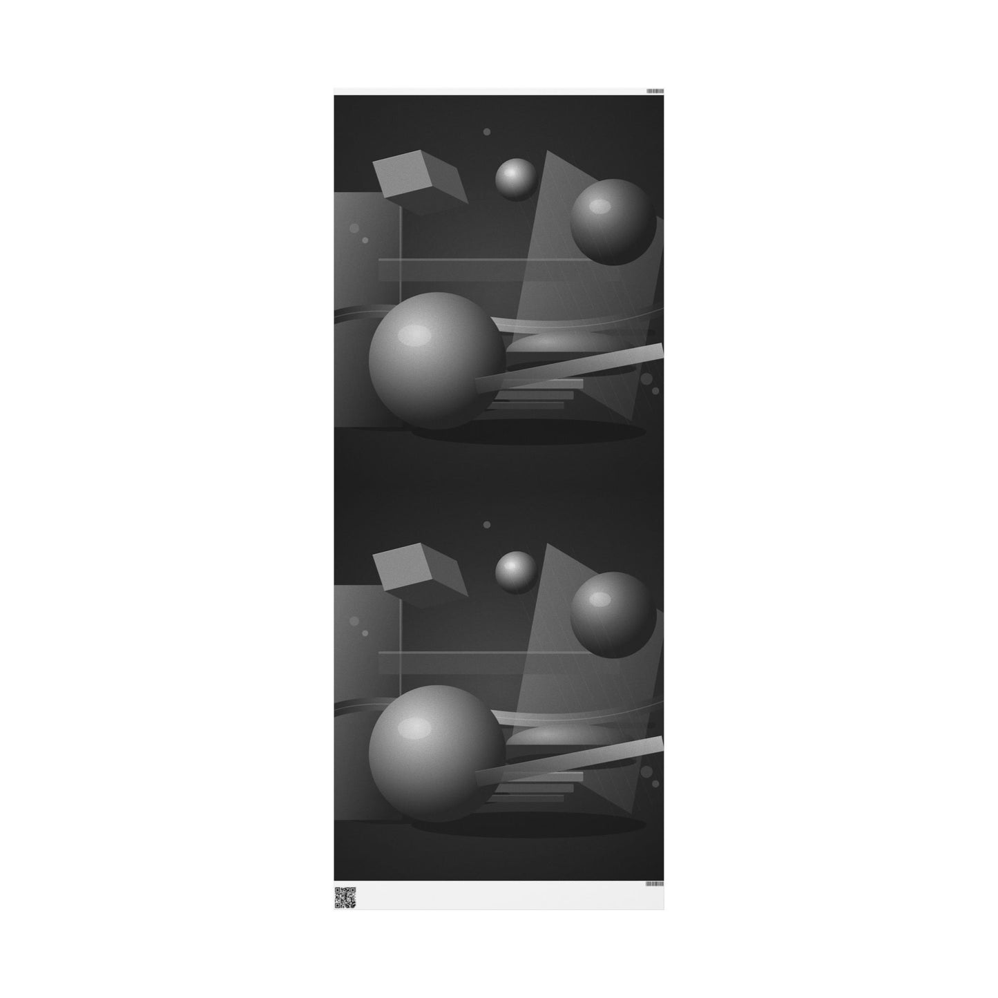 Geometric Shapes Black & Gray Wrapping Paper | Gift Wrap Roll