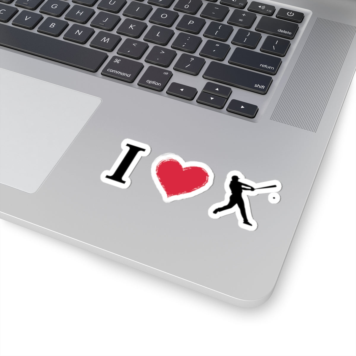 Baseball I Heart Batter Kiss-Cut Sticker