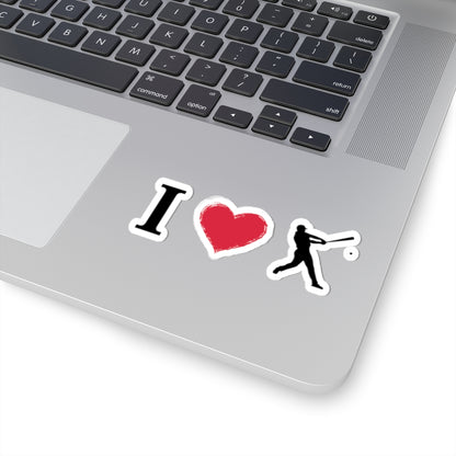 Baseball I Heart Batter Kiss-Cut Sticker