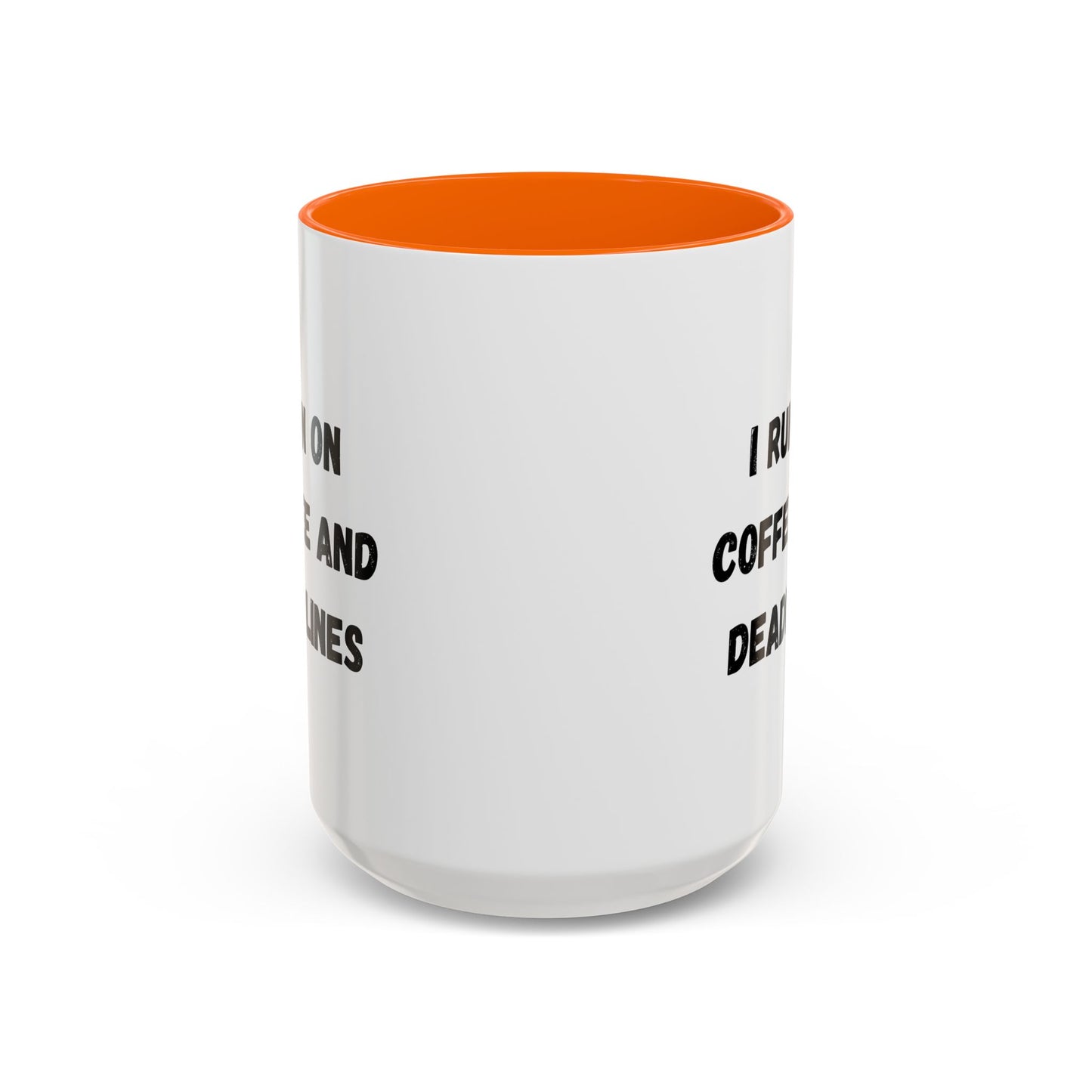 I Run on Coffee and Deadlines Mug, Motivational Coffee Cup, Office Mug, Gift for Writers, Caffeine Lover's Mug, Funny Coffee Cup