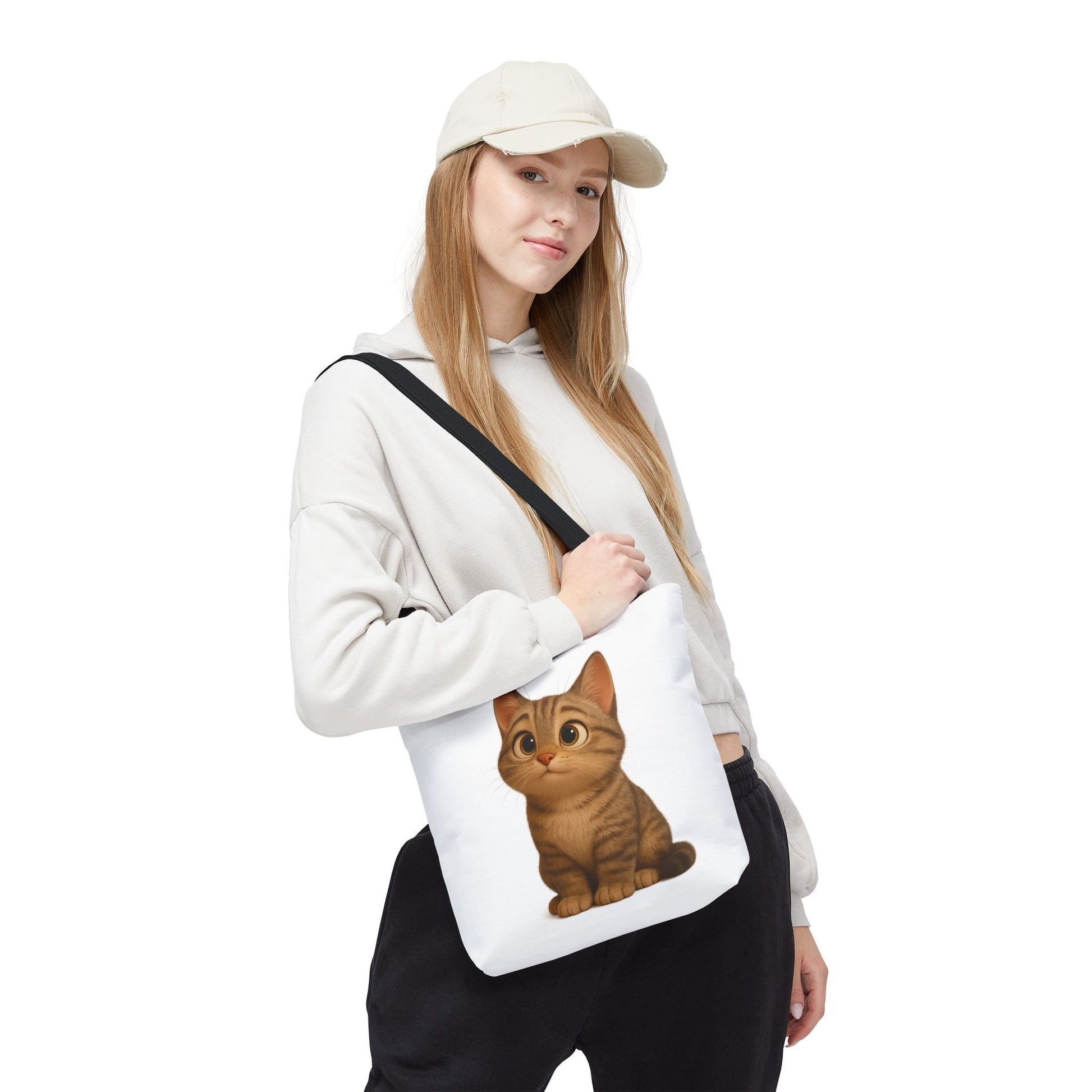 Cute Cat Tote Bag - Perfect for Animal Lovers, Eco-Friendly Carryall, Beach Bag, Shopping Tote, Gift for Cat Owners - TRV